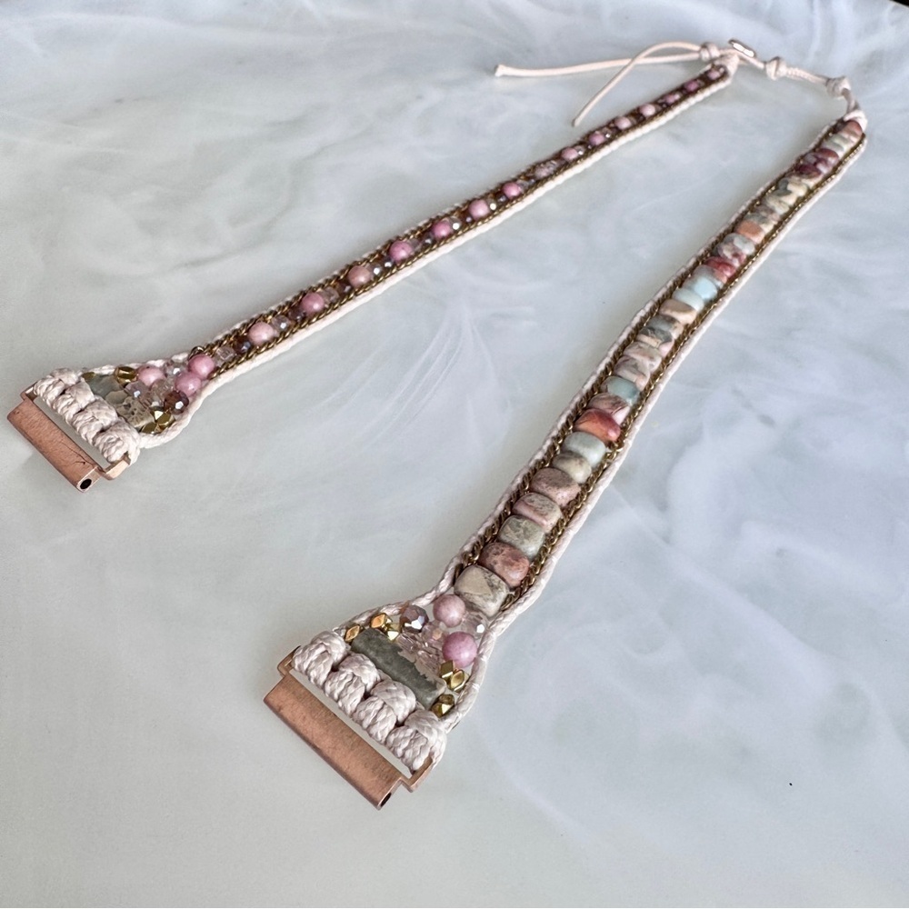 Boho Chic Natural Stone Beaded Watch Band - Layer Wrap Bracelet Gemstones - Picture 3 of 6